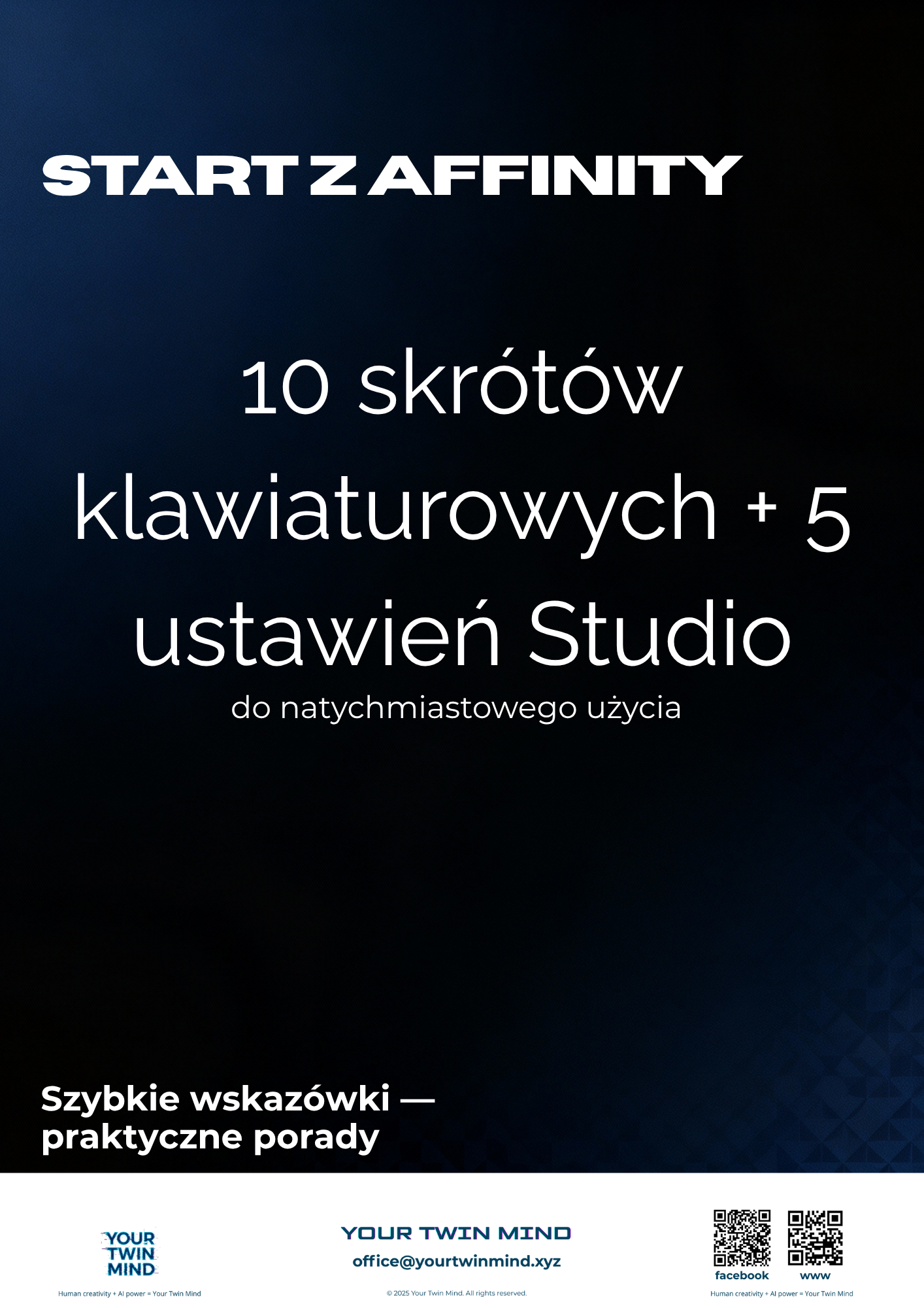 Start z Affinity – 10 skrótów + 5 ustawień Studio
